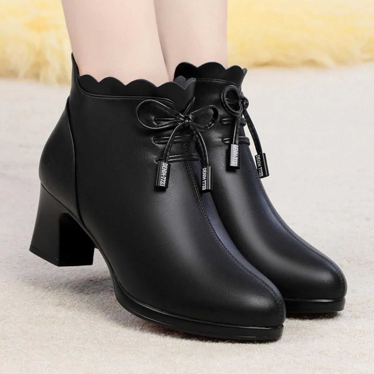 Abiti da discoteca per feste casual da donna taglie forti Stivali invernali in cotone caldo Stivali con tacco alto Scarpe in pel