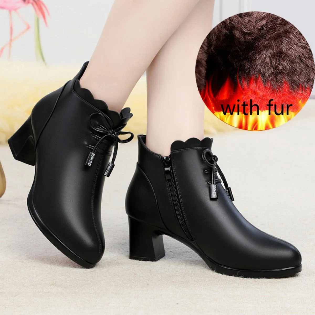 Abiti da discoteca per feste casual da donna taglie forti Stivali invernali in cotone caldo Stivali con tacco alto Scarpe in pel