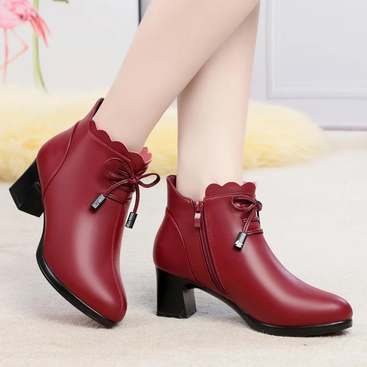 Abiti da discoteca per feste casual da donna taglie forti Stivali invernali in cotone caldo Stivali con tacco alto Scarpe in pel