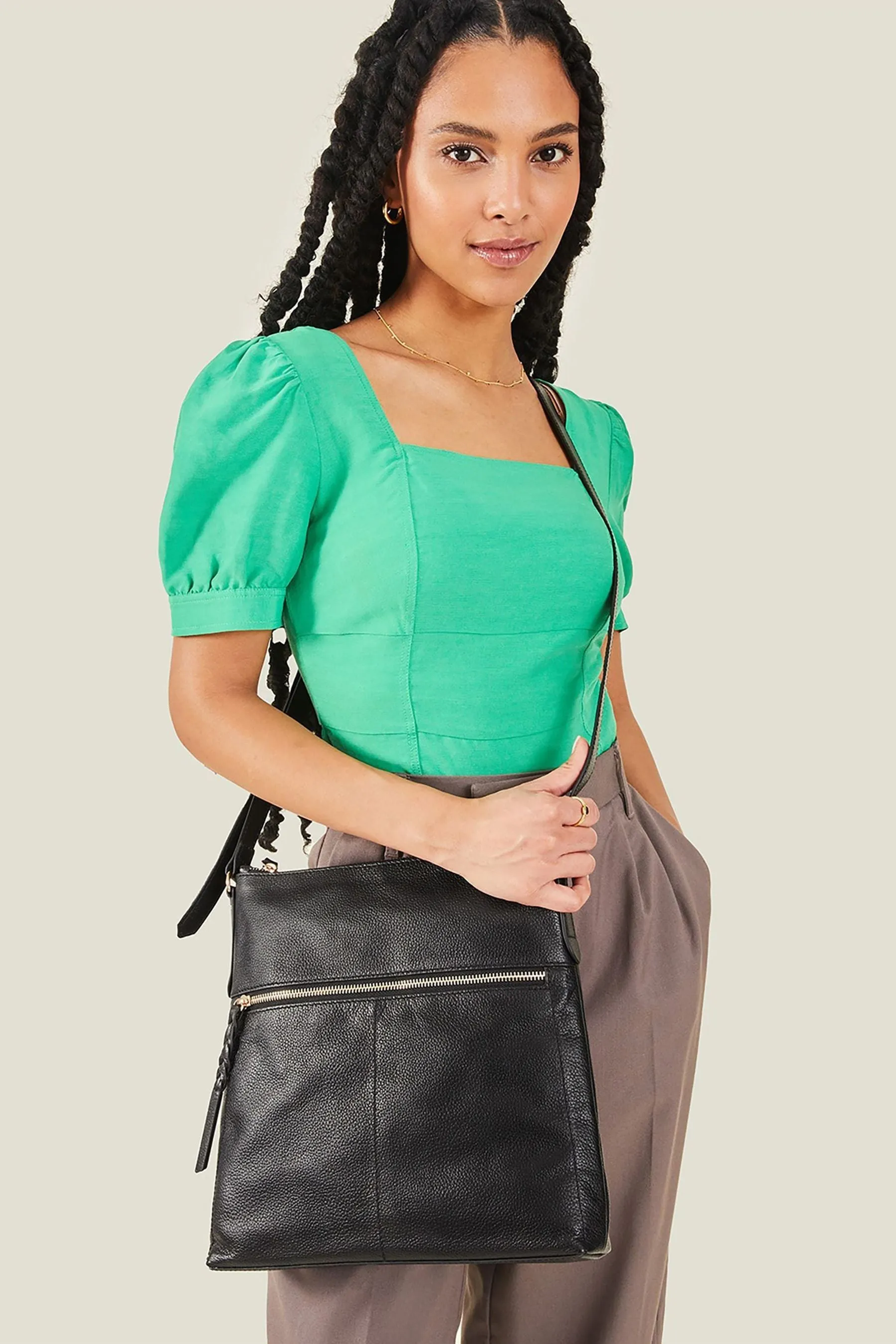 Accessorize - Borsa messenger Borsa grande in pelle