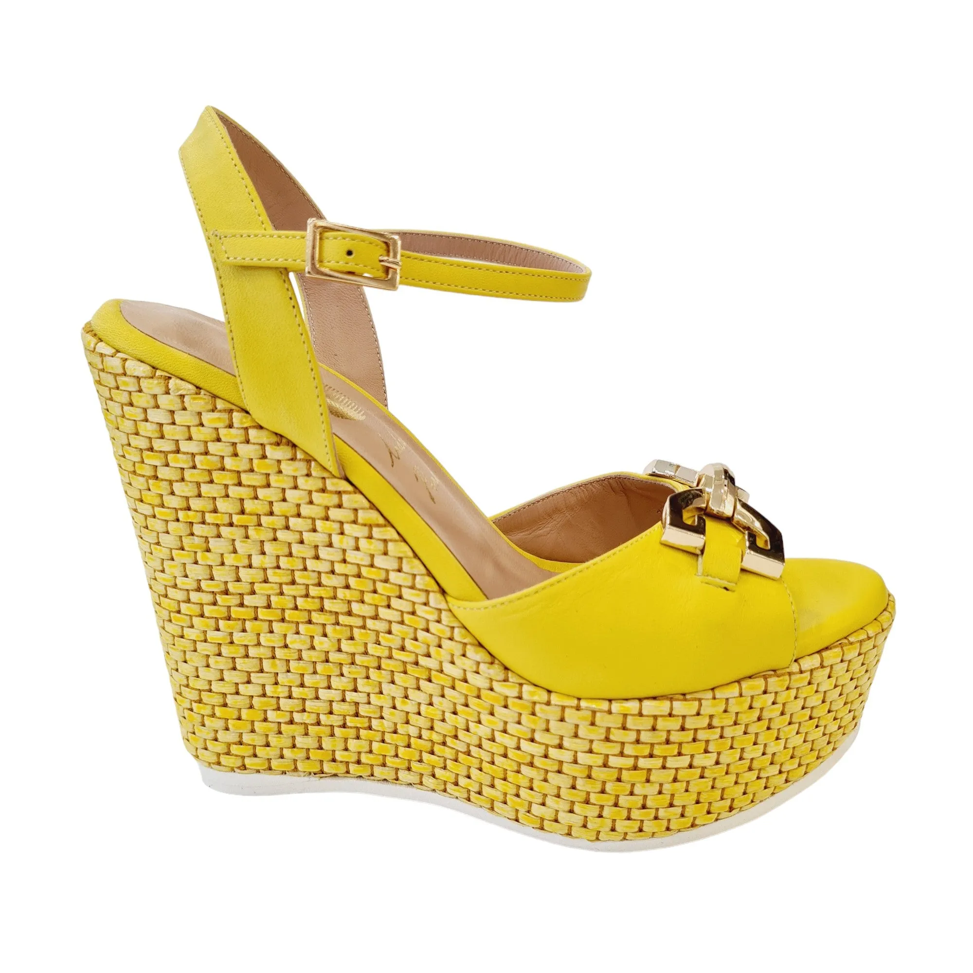 Andrea Pinto Sandalo Zeppa Giallo Donna Rif.981