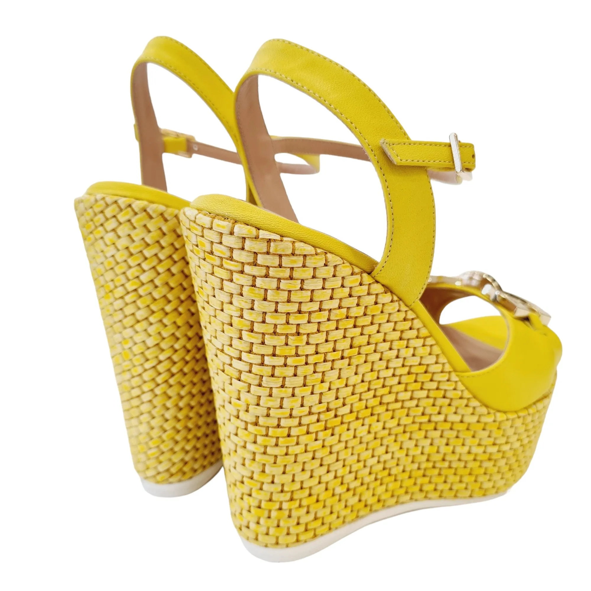 Andrea Pinto Sandalo Zeppa Giallo Donna Rif.981