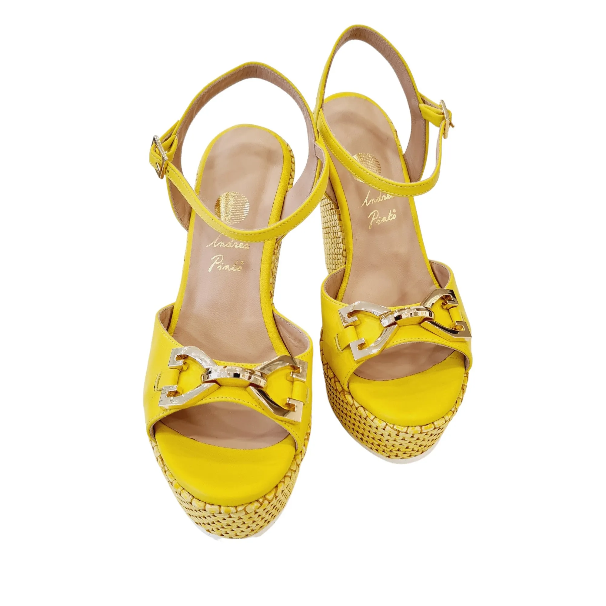 Andrea Pinto Sandalo Zeppa Giallo Donna Rif.981