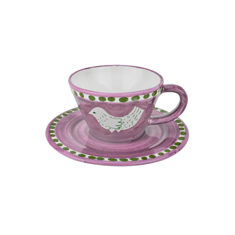 Arcucci Materia piuma rosa tazza cappuccino c/p