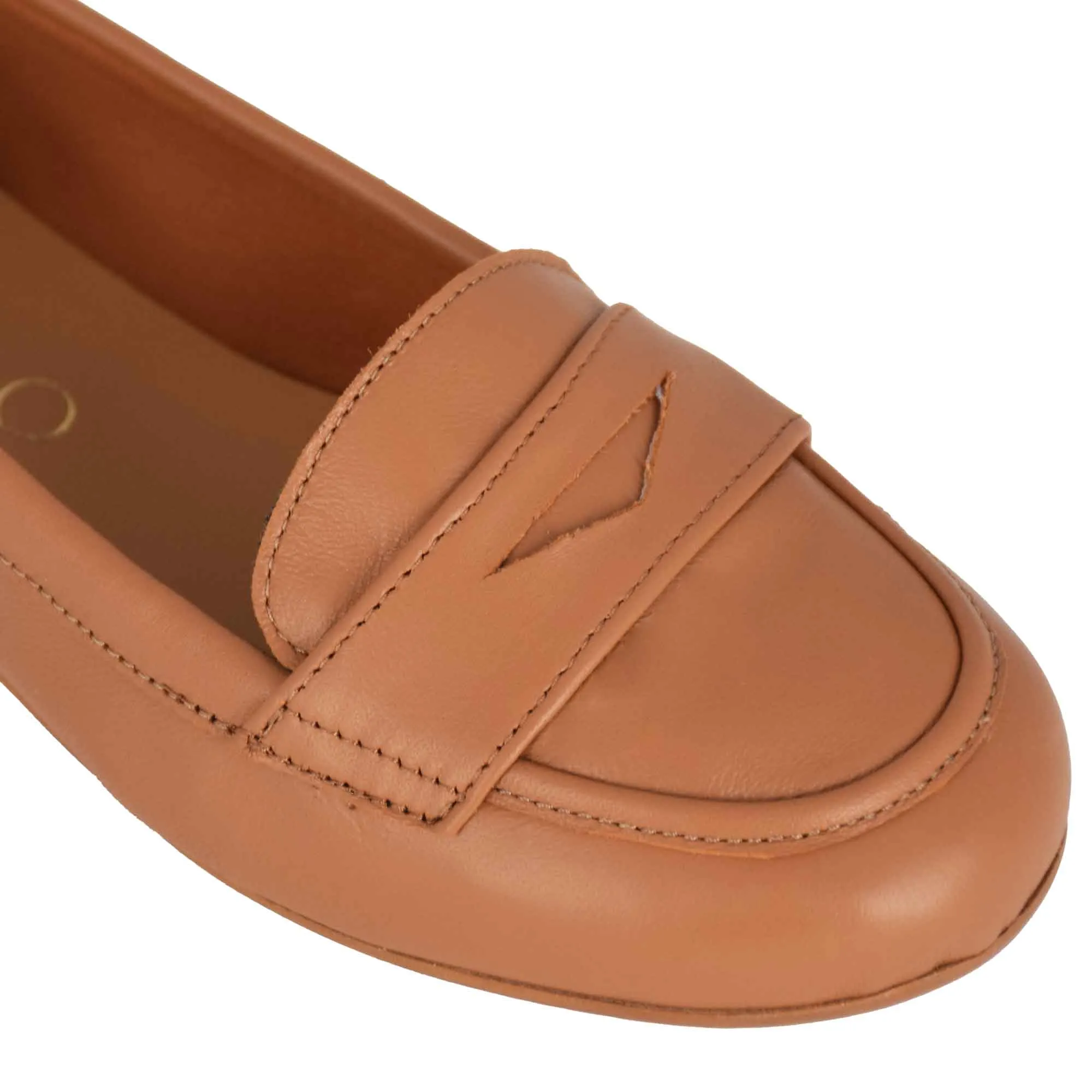Ballerina classica da donna in pelle colore marrone