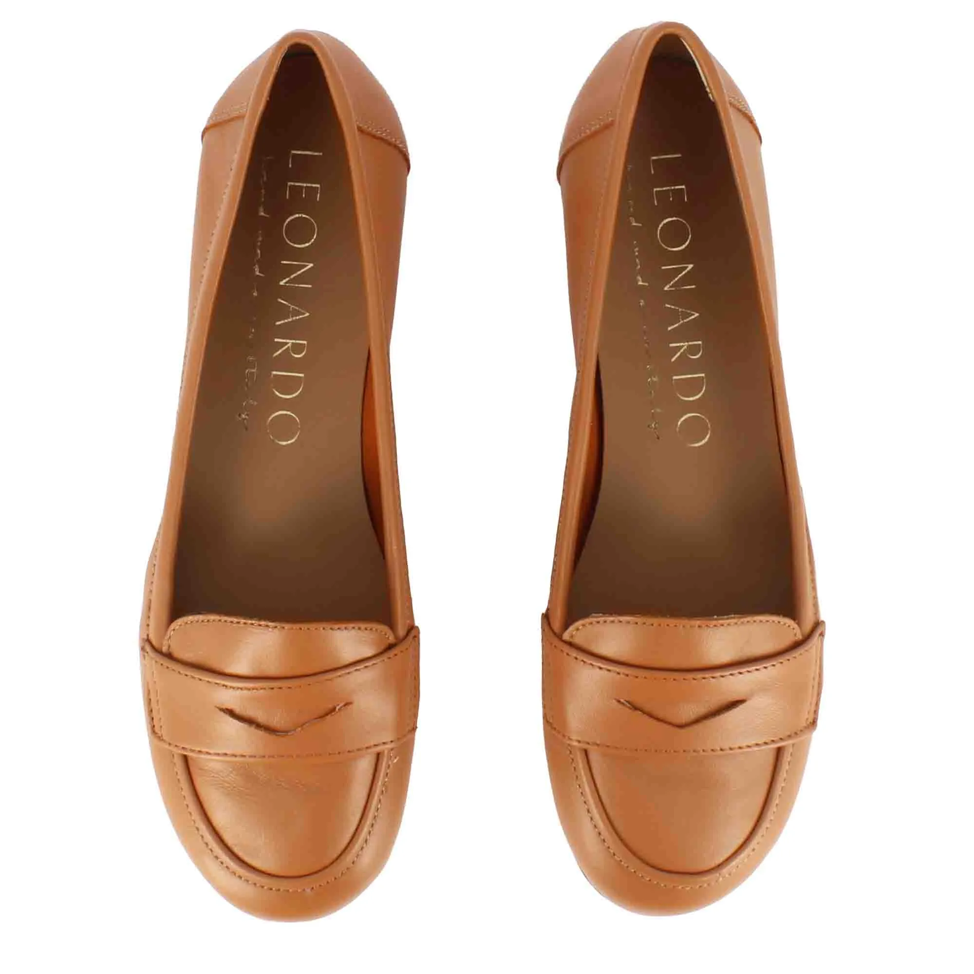 Ballerina classica da donna in pelle colore marrone