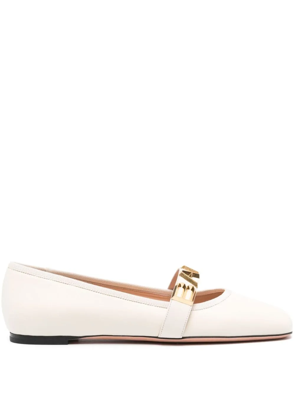 Ballerine con logo in beige - donna