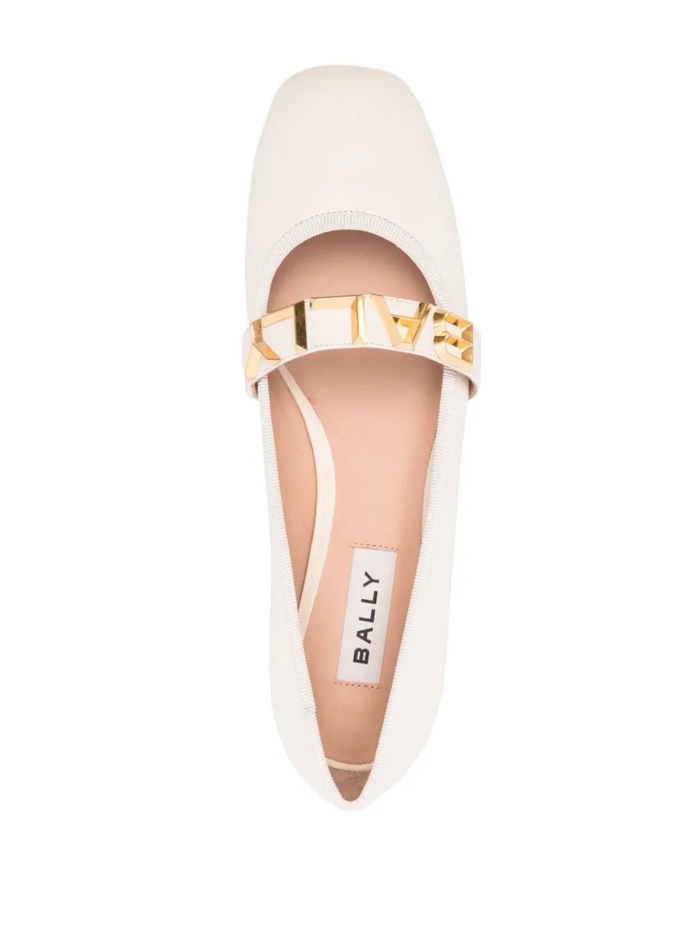 Ballerine con logo in beige - donna