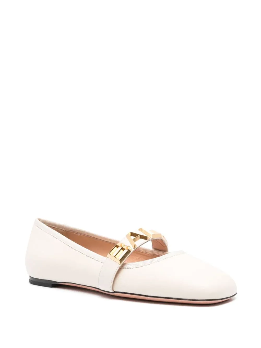 Ballerine con logo in beige - donna