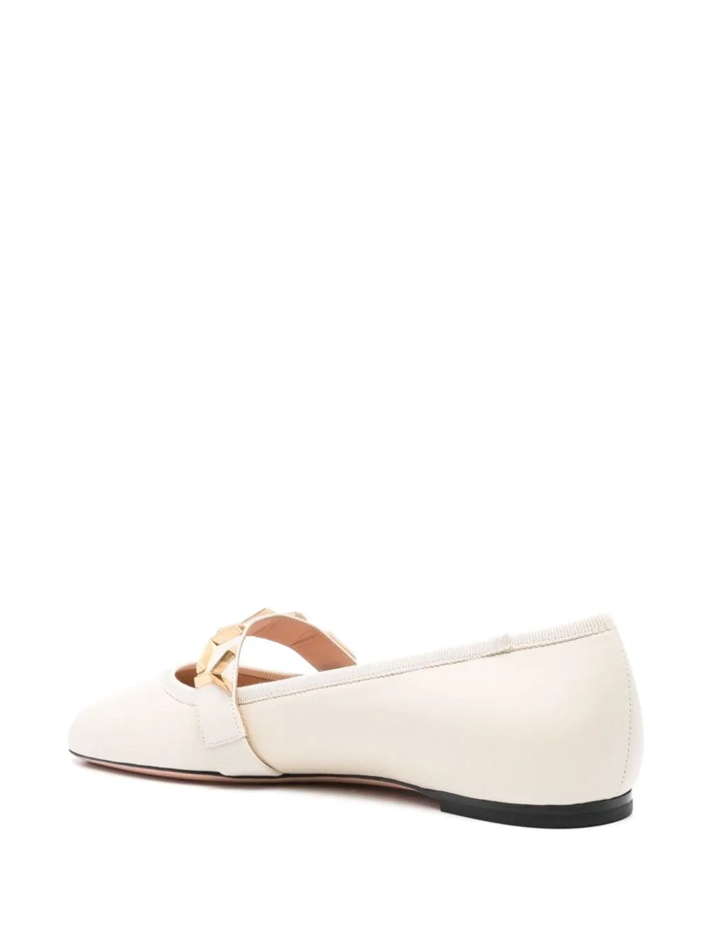 Ballerine con logo in beige - donna