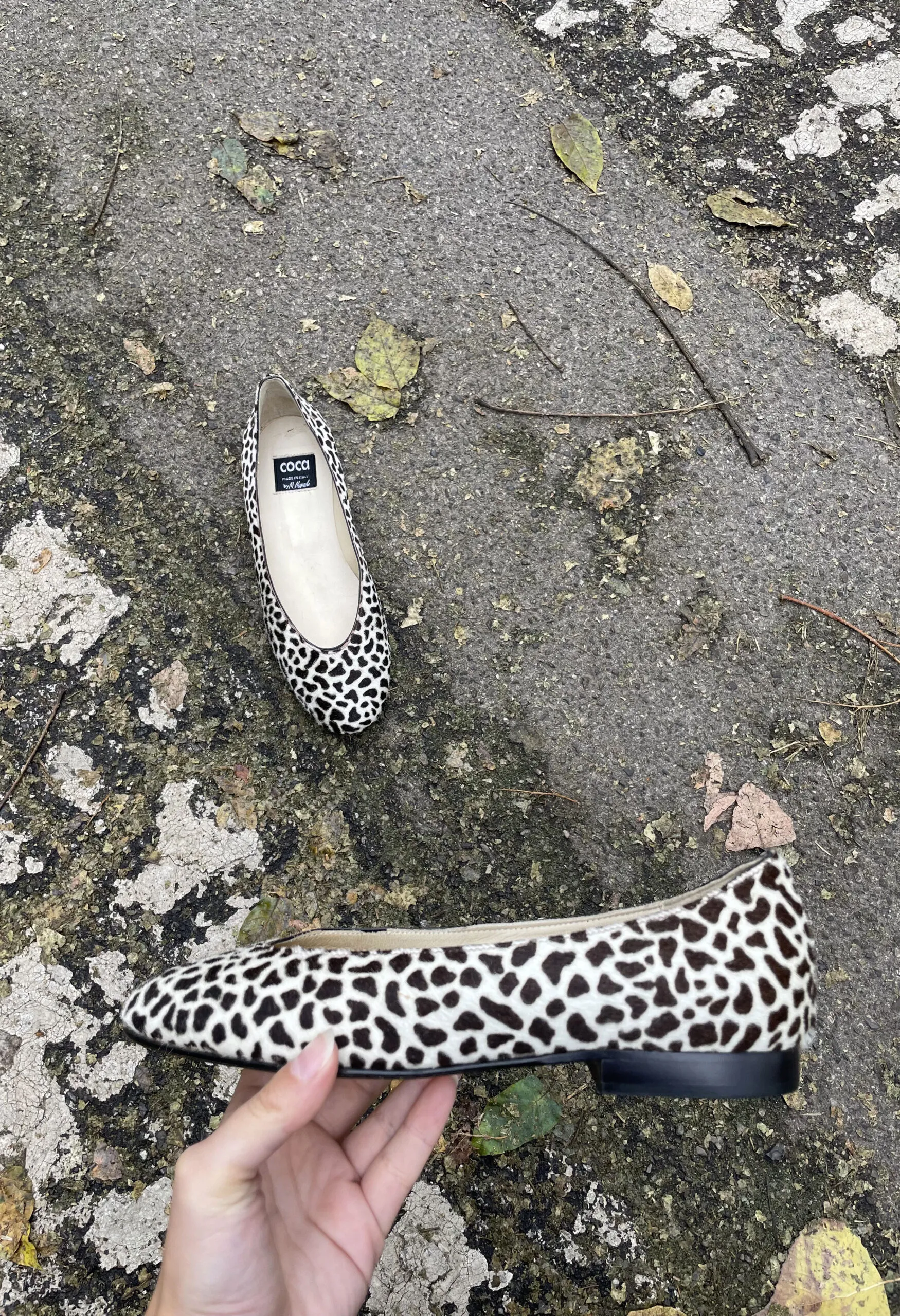 Ballerine in cavallino maculato vintage anni ’90 NOS