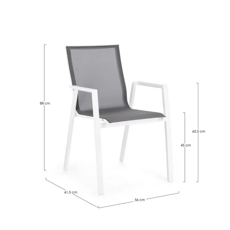 Bizzotto outdoor Set 4 sedie con braccioli Krion bianco jx11
