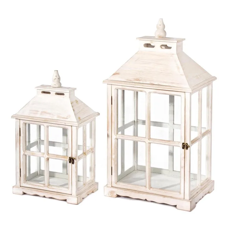 Bizzotto Set 2 lanterne bianco 476