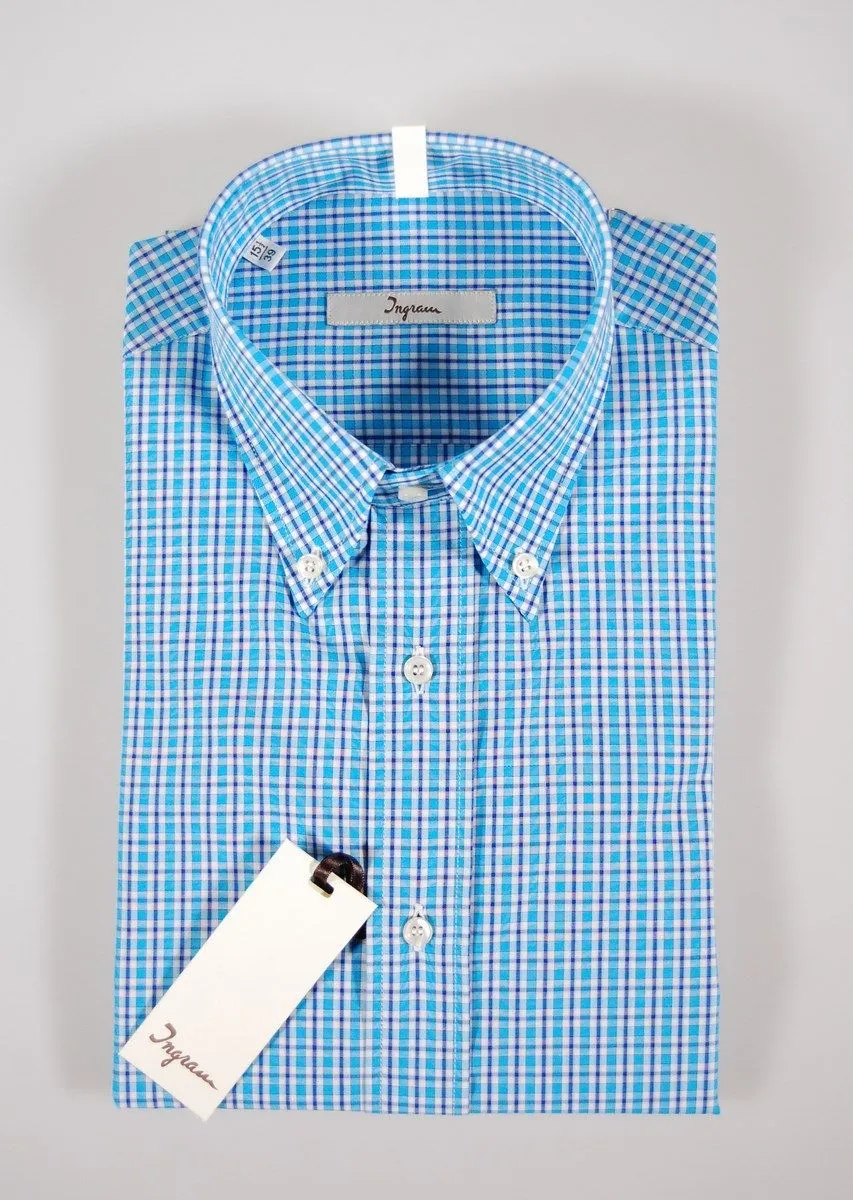 Blue Plaid Shirt ingram button-down