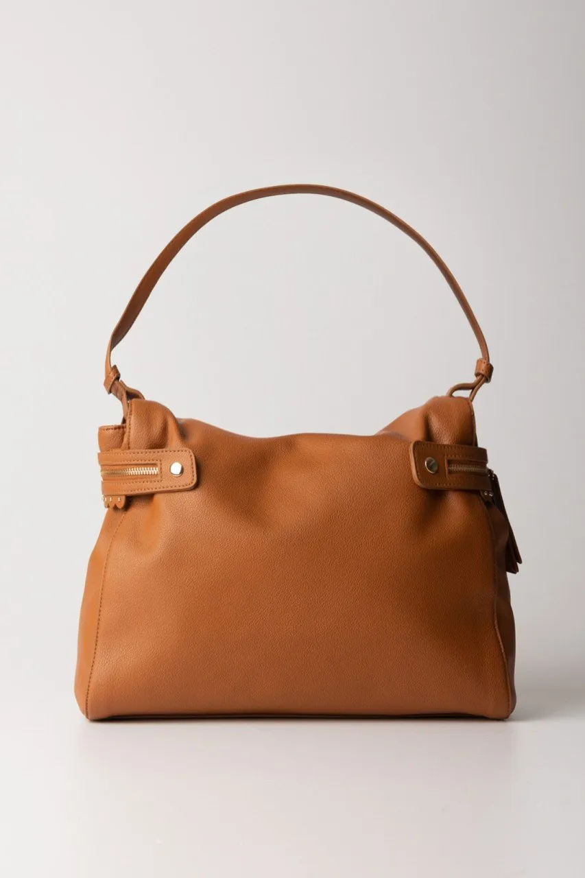 Borsa a mano Cecile grande LEATHER BROWN