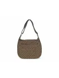 Borsa a tracolla Gherardini SOFTY CROSSBODY TOFFEE in tessuto e pelle testa di moro