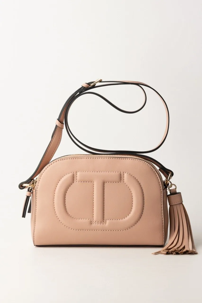 Borsa a tracolla piccola con Oval T e nappa TUSCANY