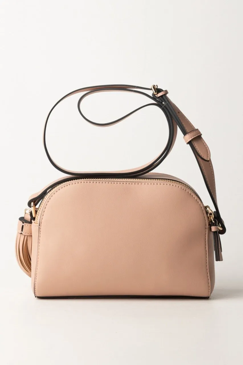 Borsa a tracolla piccola con Oval T e nappa TUSCANY