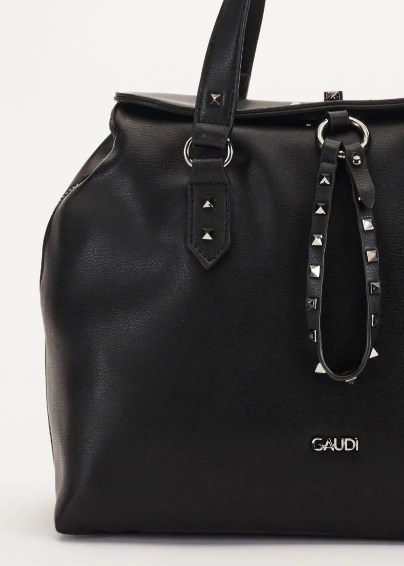 Borsa top handle con logo