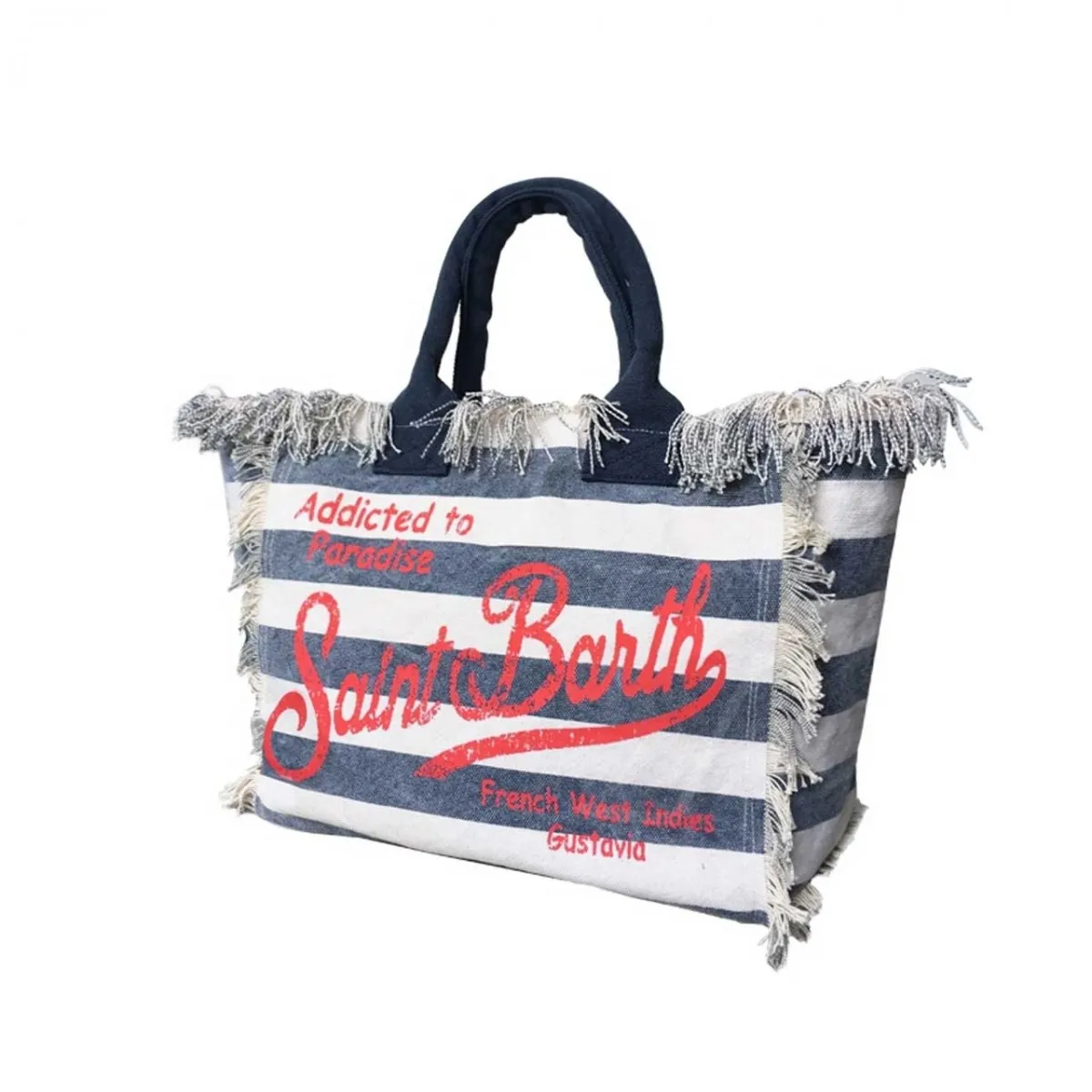 Borsa Vanity A Righe, Blu