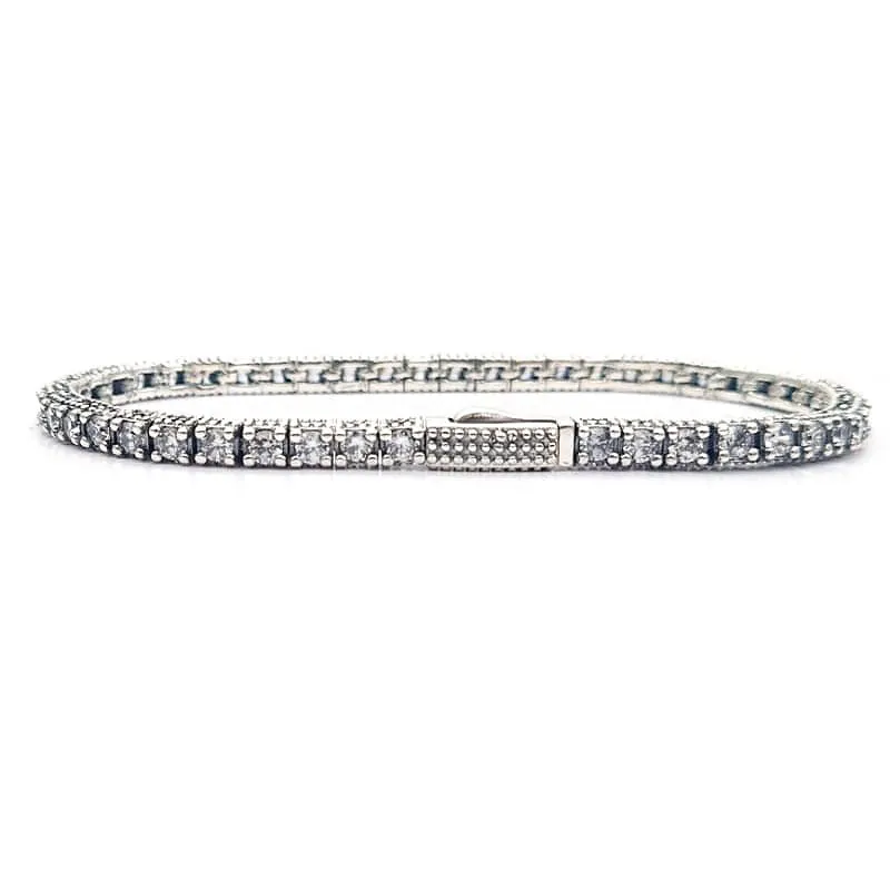 Bracciale Tennis Argento Puntinato