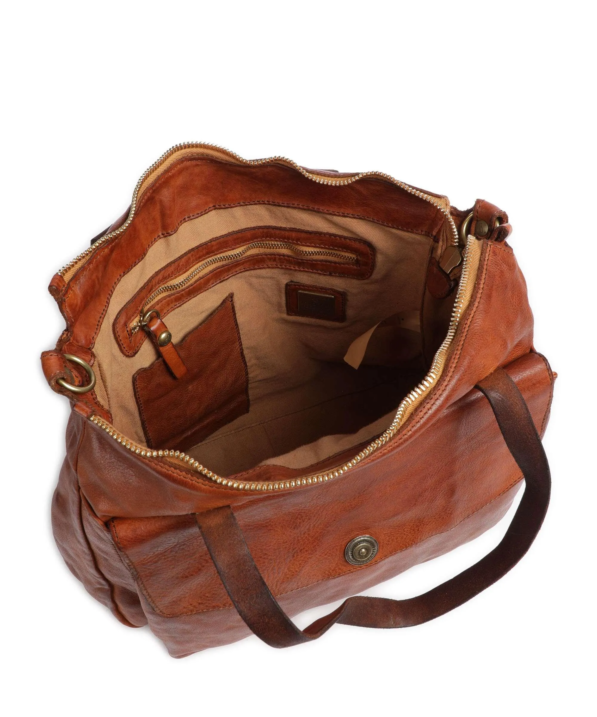  Campomaggi Borsa shopper pelle di vacchetta grana cognac  