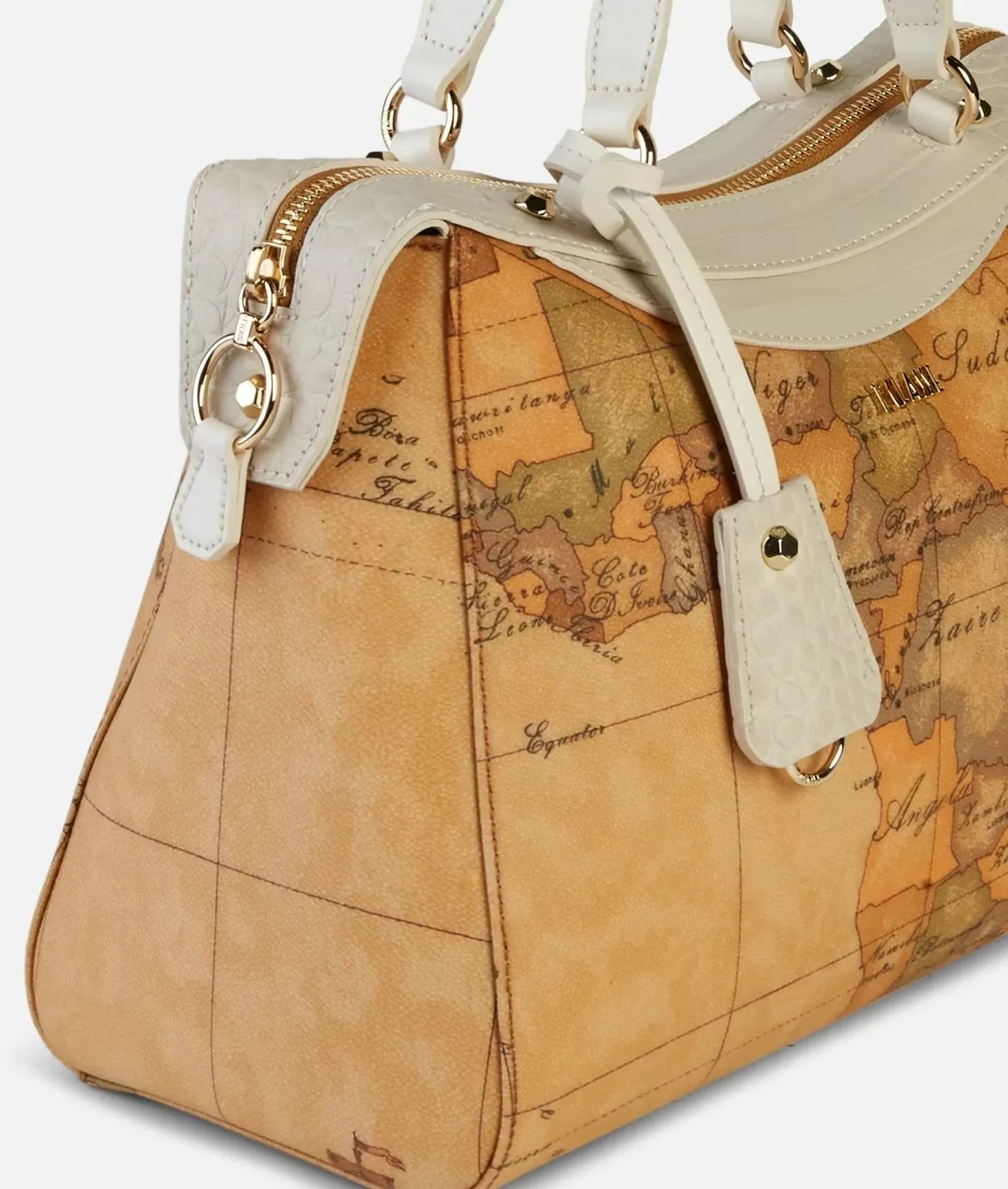 Charme geo borsa a mano bianca