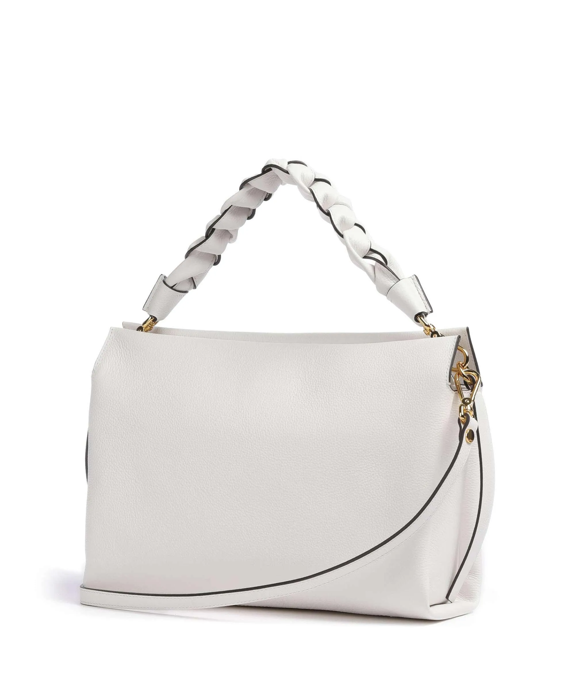  Coccinelle Boheme Grana Double Borsa a mano pelle di vacchetta grana bianco  