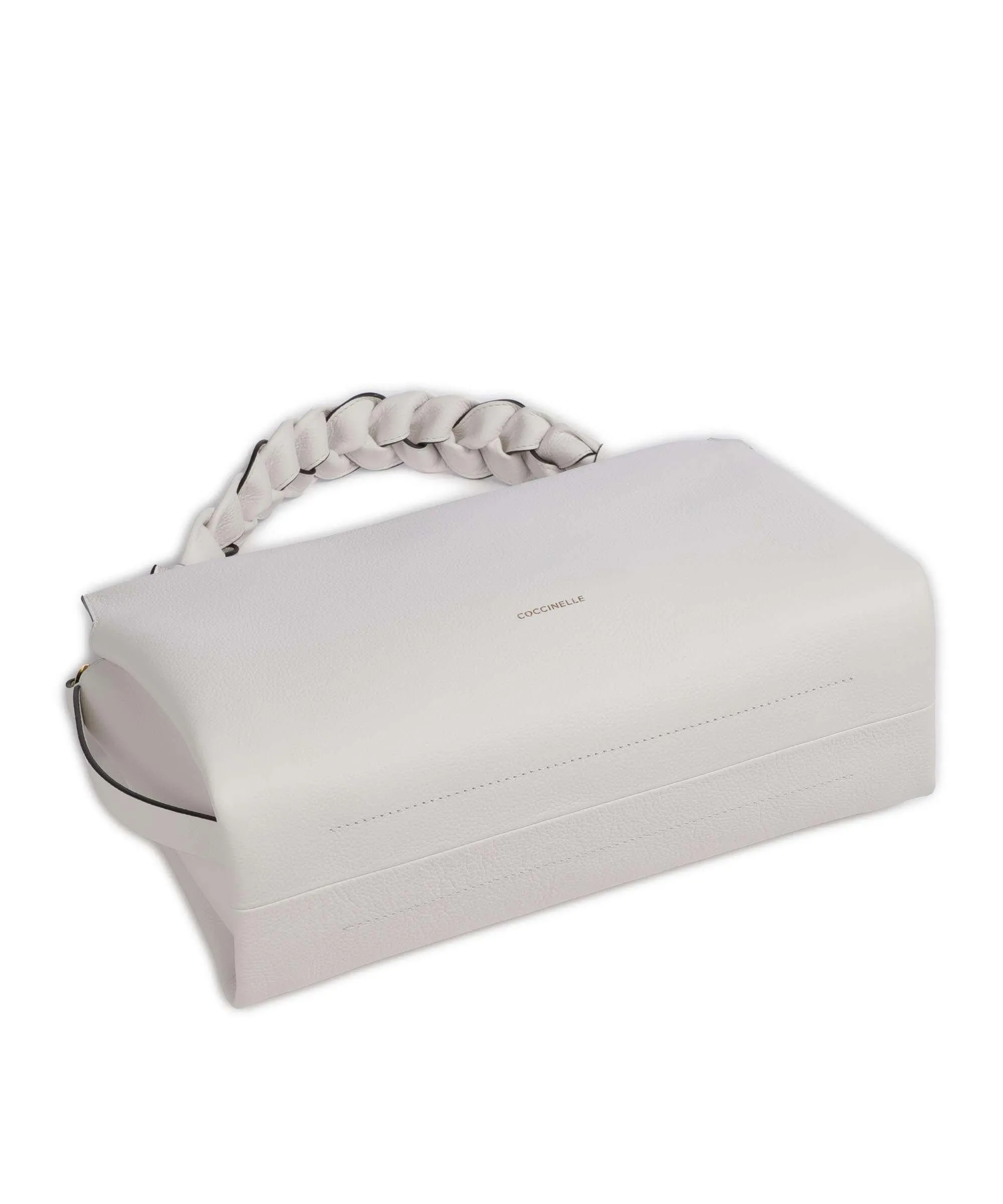  Coccinelle Boheme Grana Double Borsa a mano pelle di vacchetta grana bianco  
