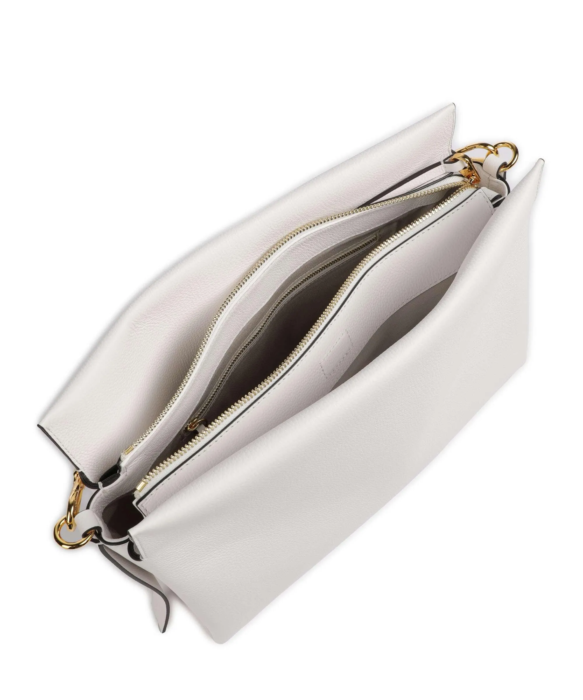  Coccinelle Boheme Grana Double Borsa a mano pelle di vacchetta grana bianco  