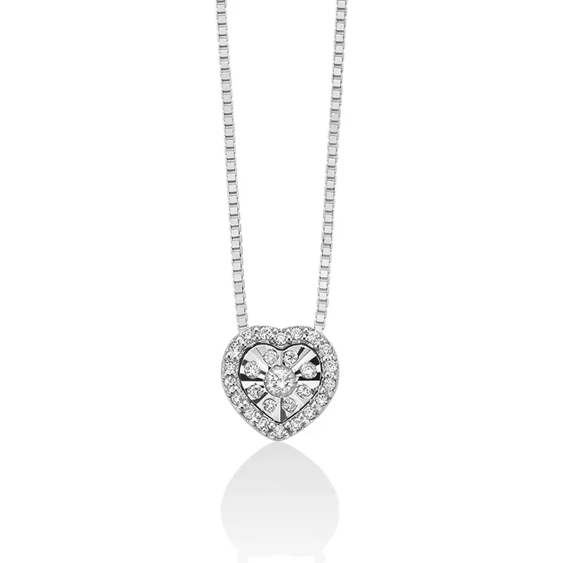 Collana con Ciondolo a Cuore con Diamanti – Miluna