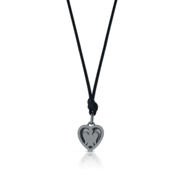 Collana con ciondolo cuore smaltato giallo