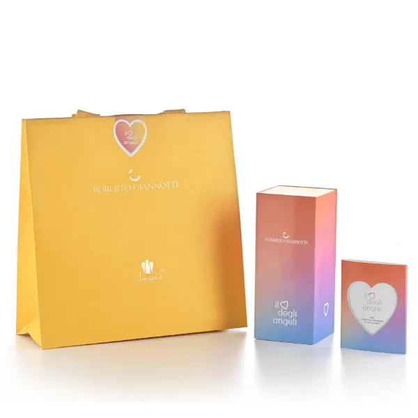 Collana con ciondolo cuore smaltato giallo