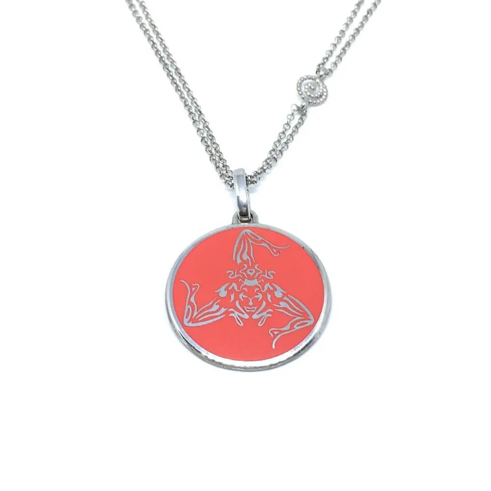Collana con Ciondolo Trinacria in Oro e Smalto – 137/8922-R