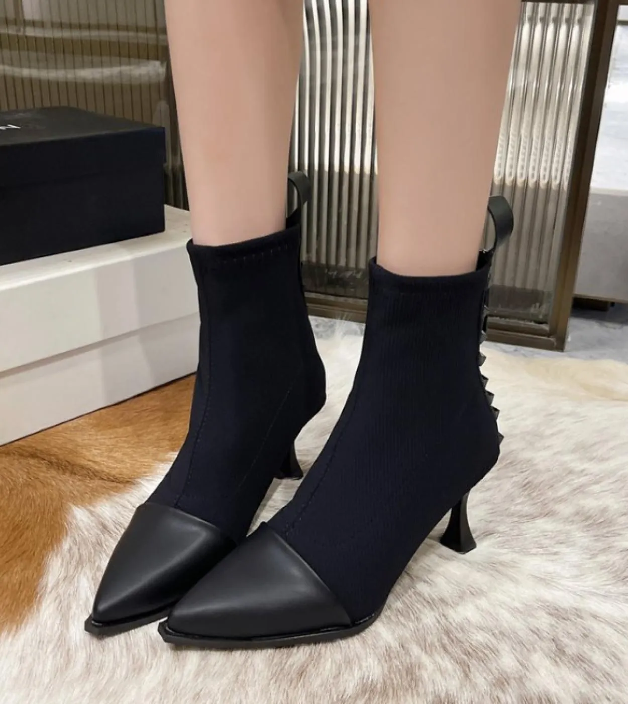 Donne Stivali 2022 Nuovo Autunno Inverno Moda Rivetto Donna Stivali A Metà Polpaccio Delle Signore Della Chiusura Lampo Scarpe A