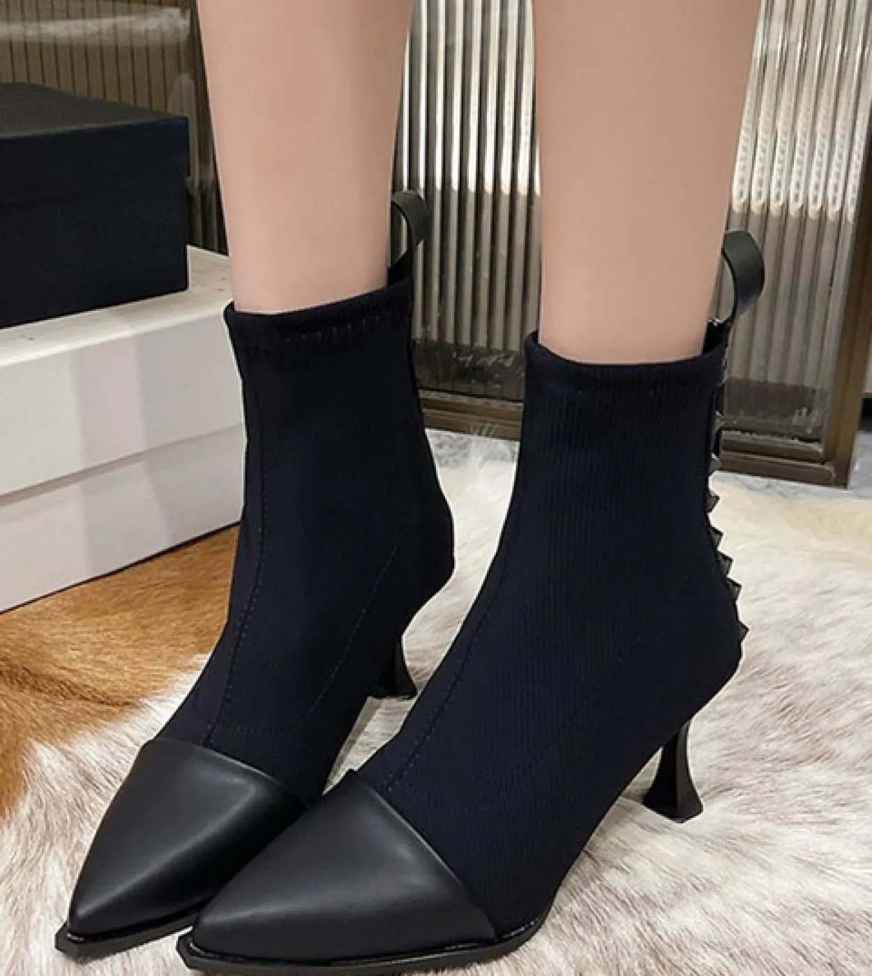 Donne Stivali 2022 Nuovo Autunno Inverno Moda Rivetto Donna Stivali A Metà Polpaccio Delle Signore Della Chiusura Lampo Scarpe A