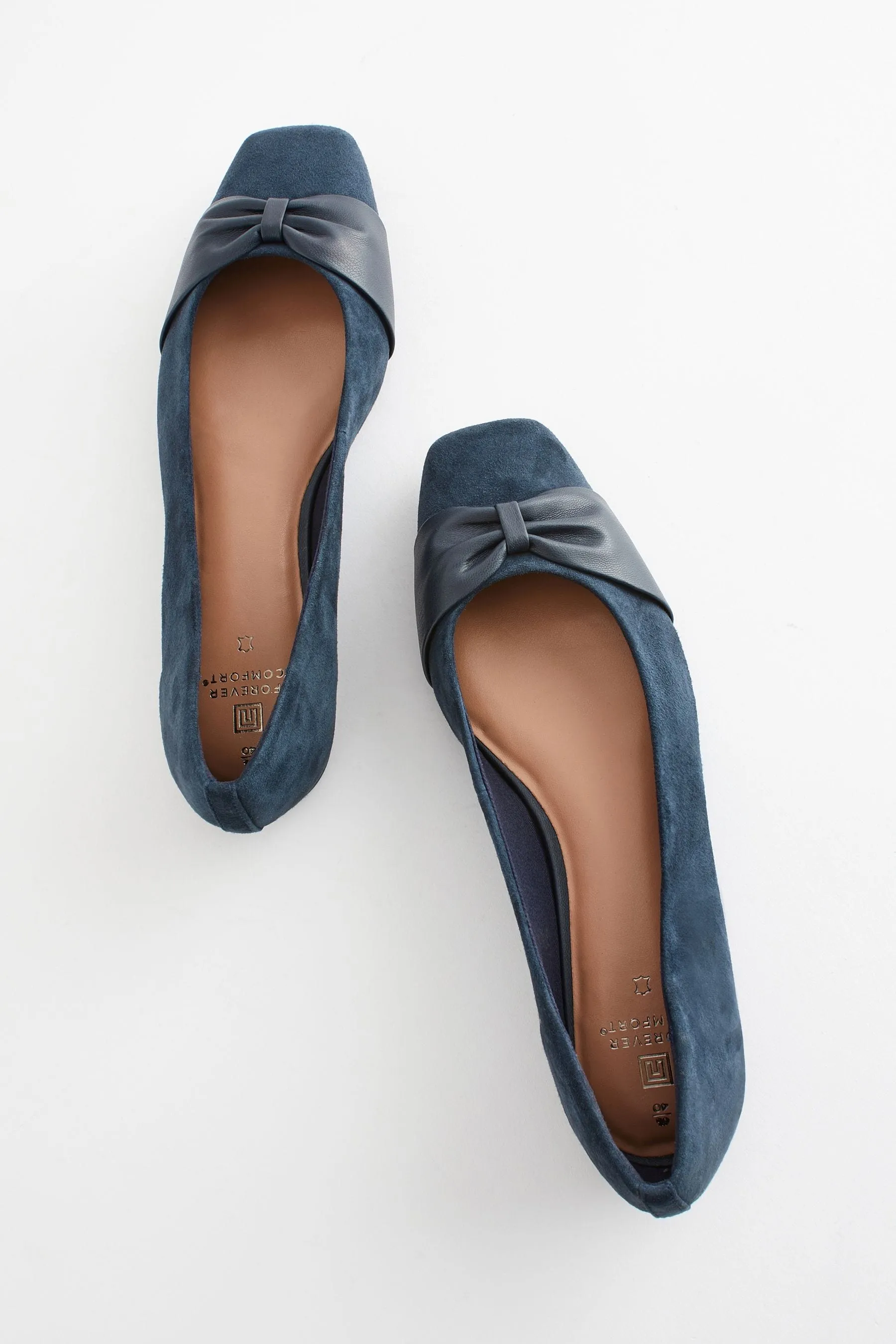 Forever Comfort® - Fiocco - Ballerine in pelle con punta squadrata