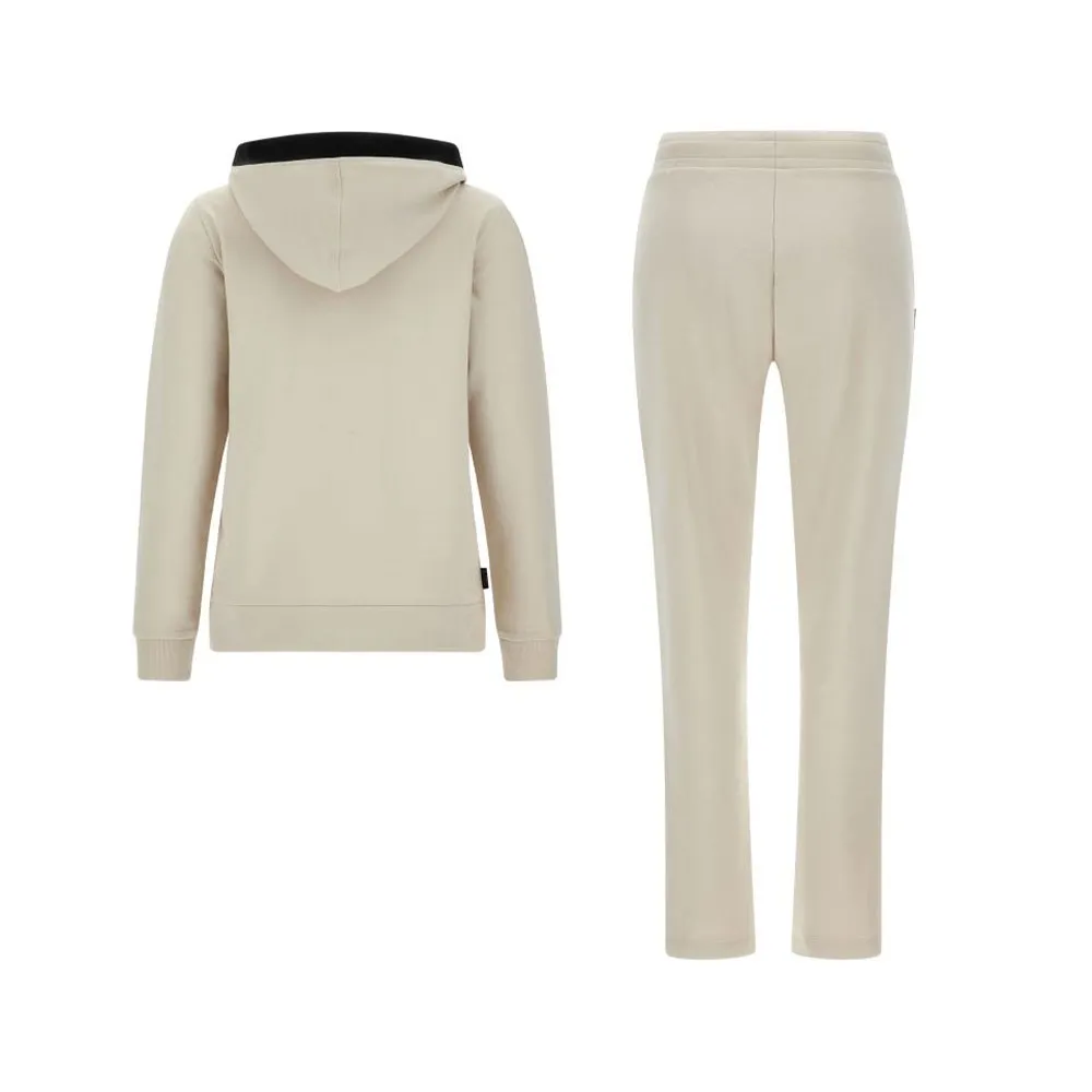 Freddy Tuta Sportiva Con Cerniera Con Cappuccio Nero Beige Donna