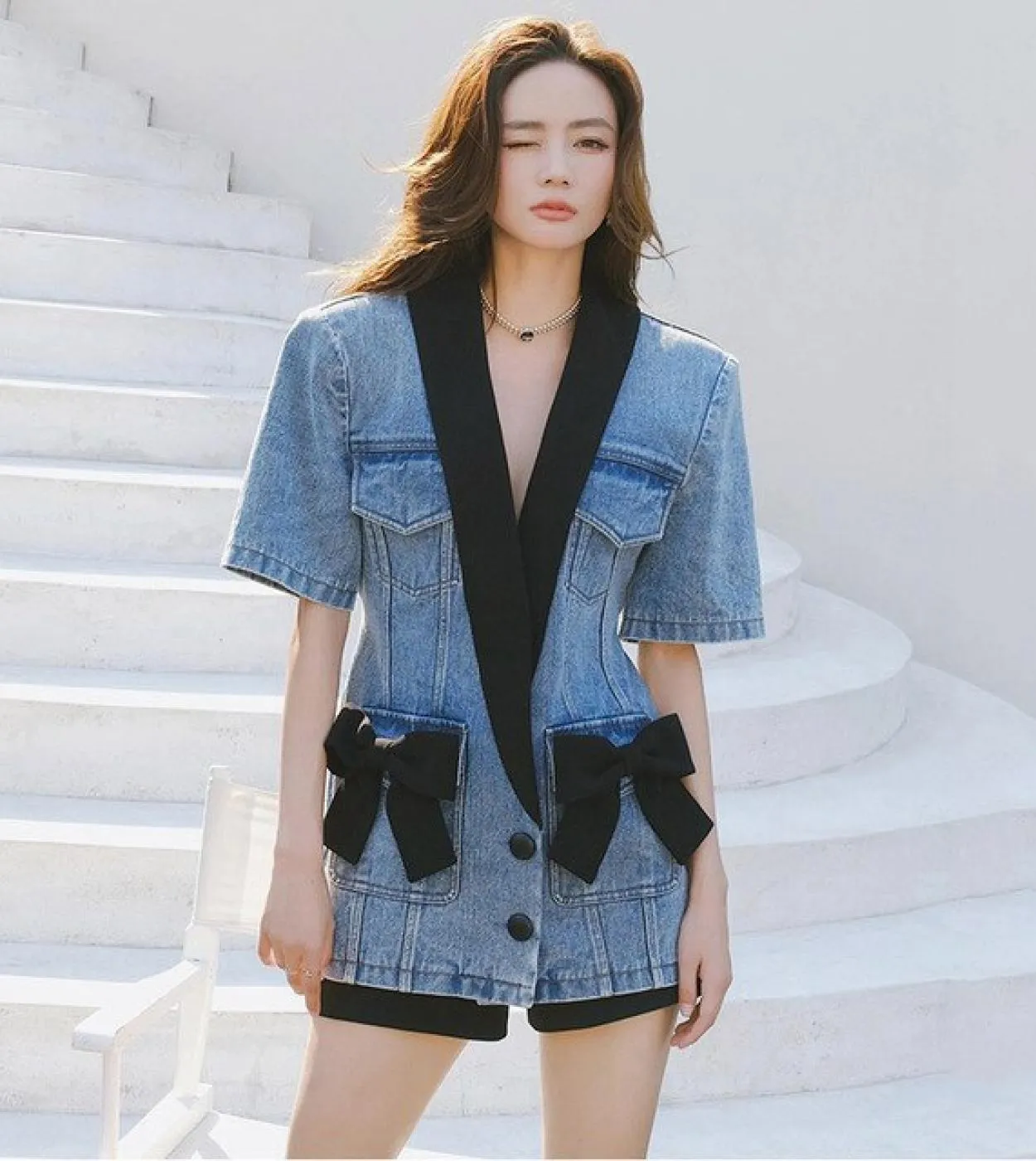 Gacvga giacca di jeans con giunture stile streetwear per donna Bf Jean cappotto donna primavera autunno Casual Slim Cowboy Outwe
