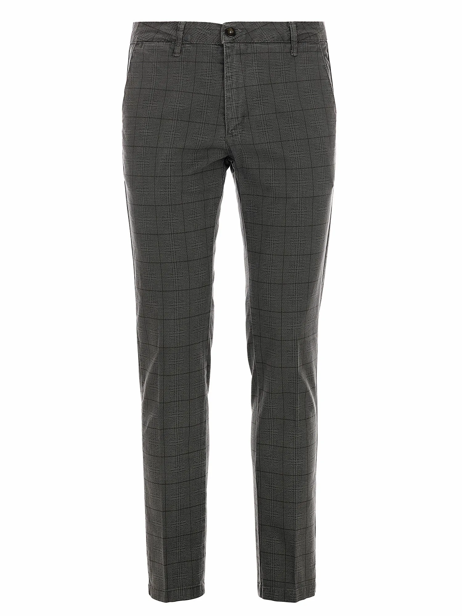 Glen Plaid Trousers Gray Colour