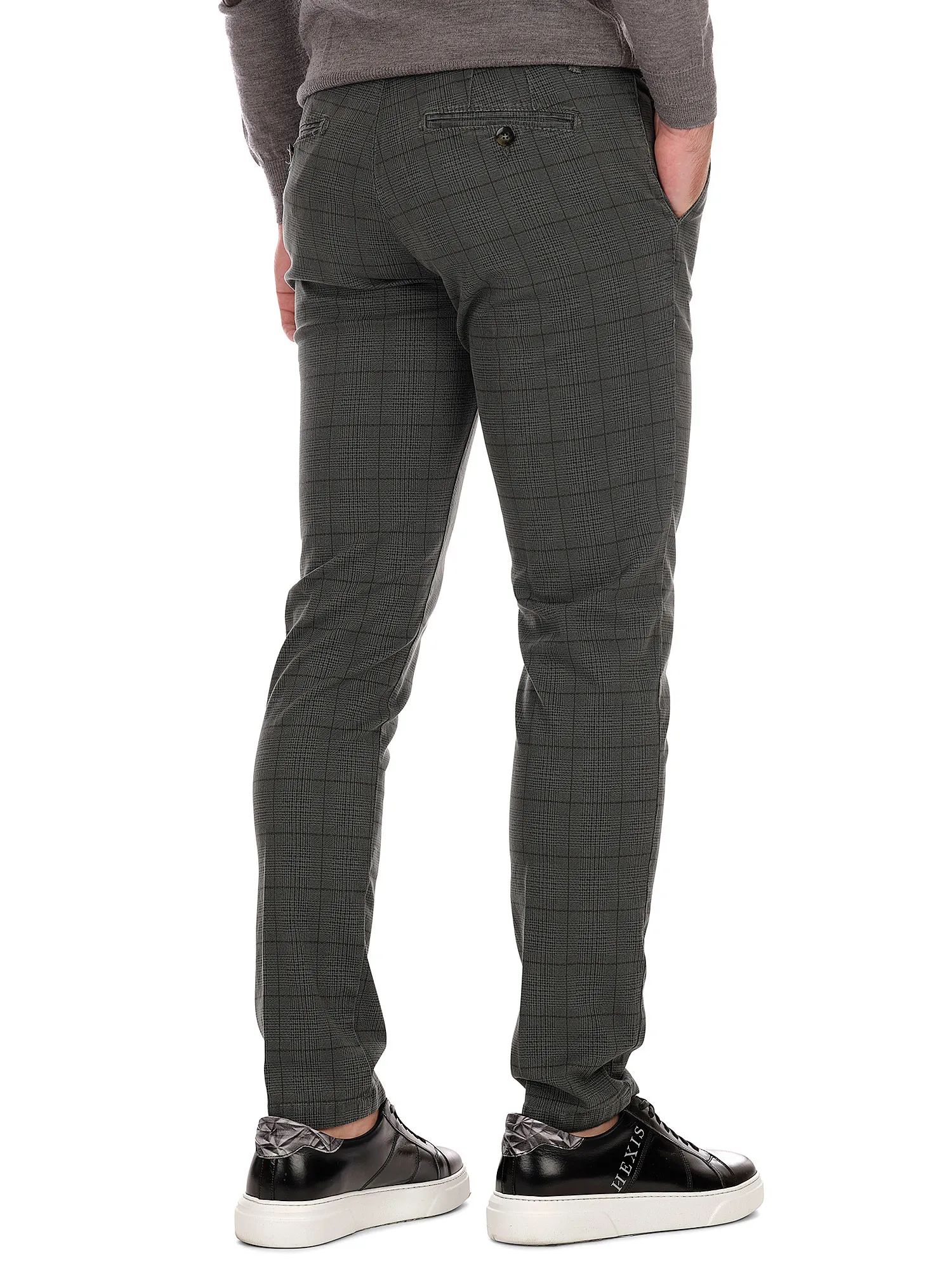 Glen Plaid Trousers Gray Colour