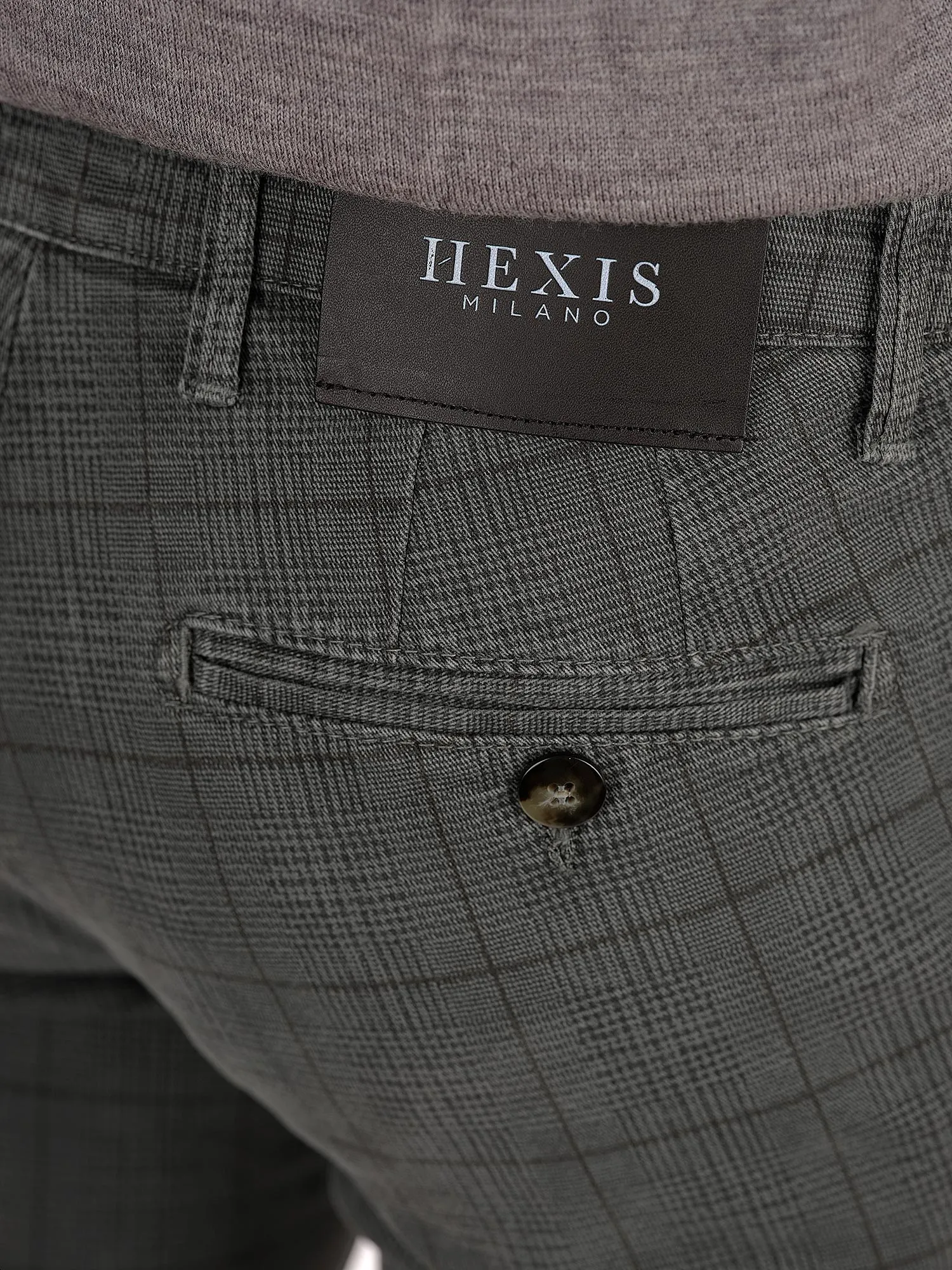 Glen Plaid Trousers Gray Colour