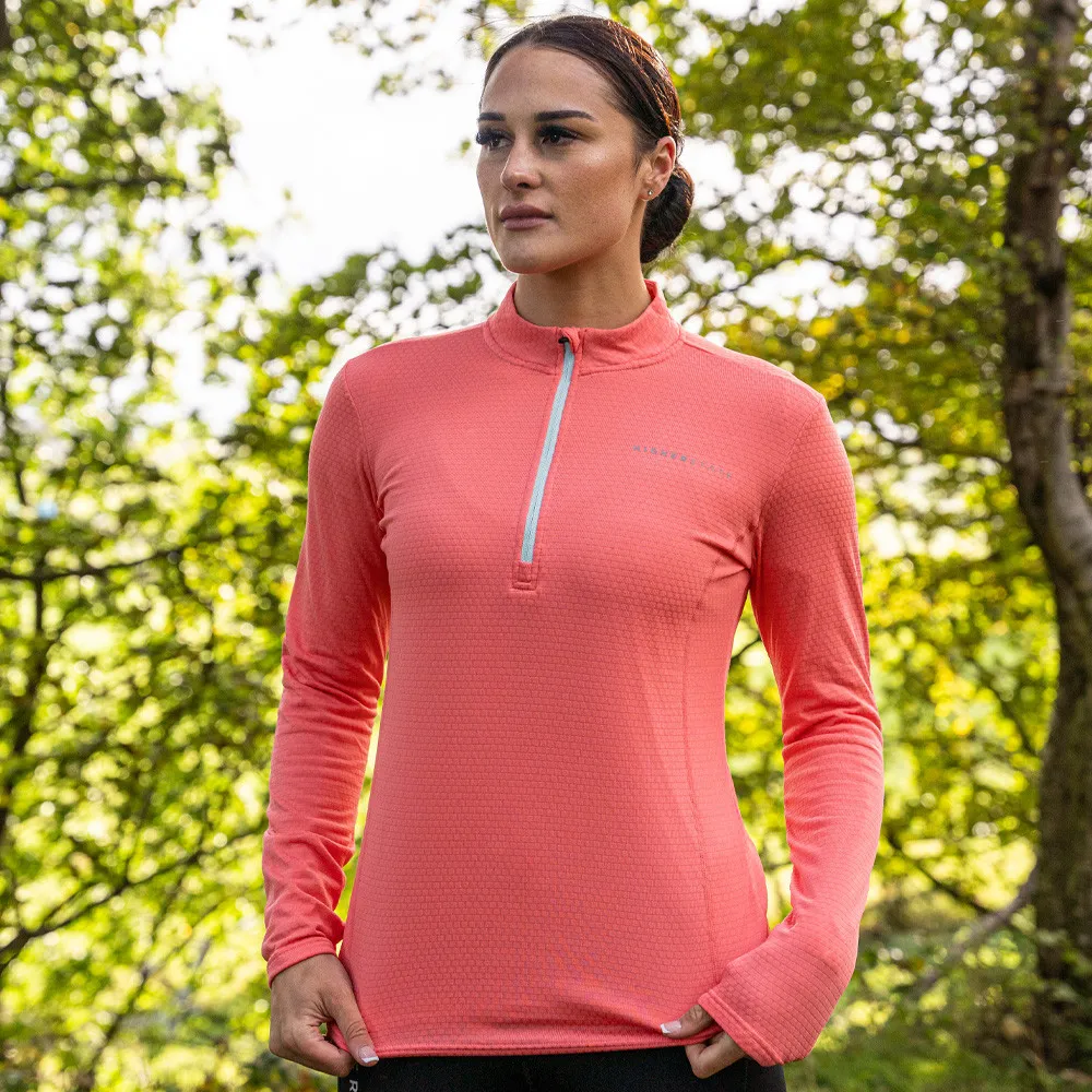 Higher State L/S 1/4 Cerniera Thermal Grid per donna Top