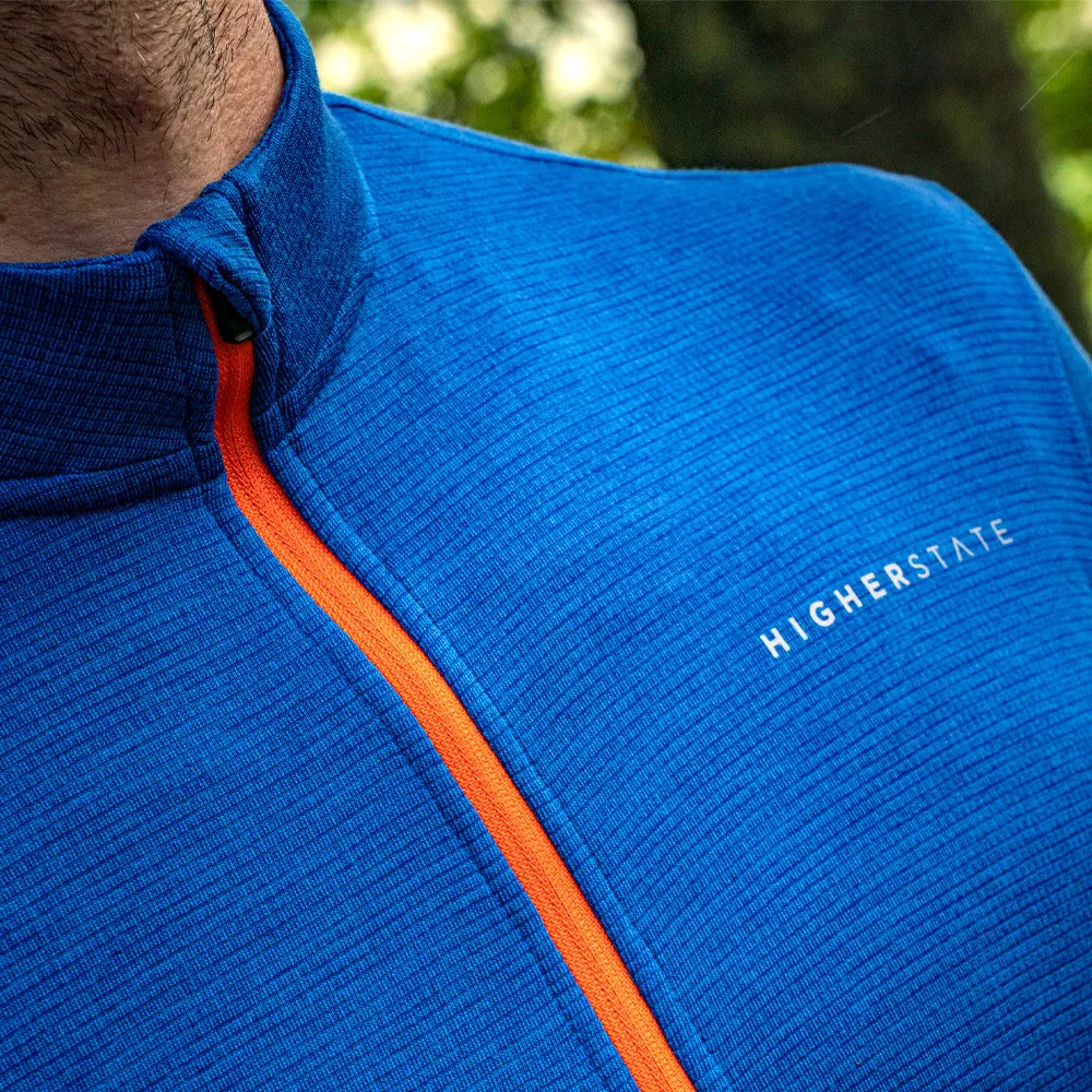 Higher State L/S 1/4 Zip Micro Grid Maglia - AW22
