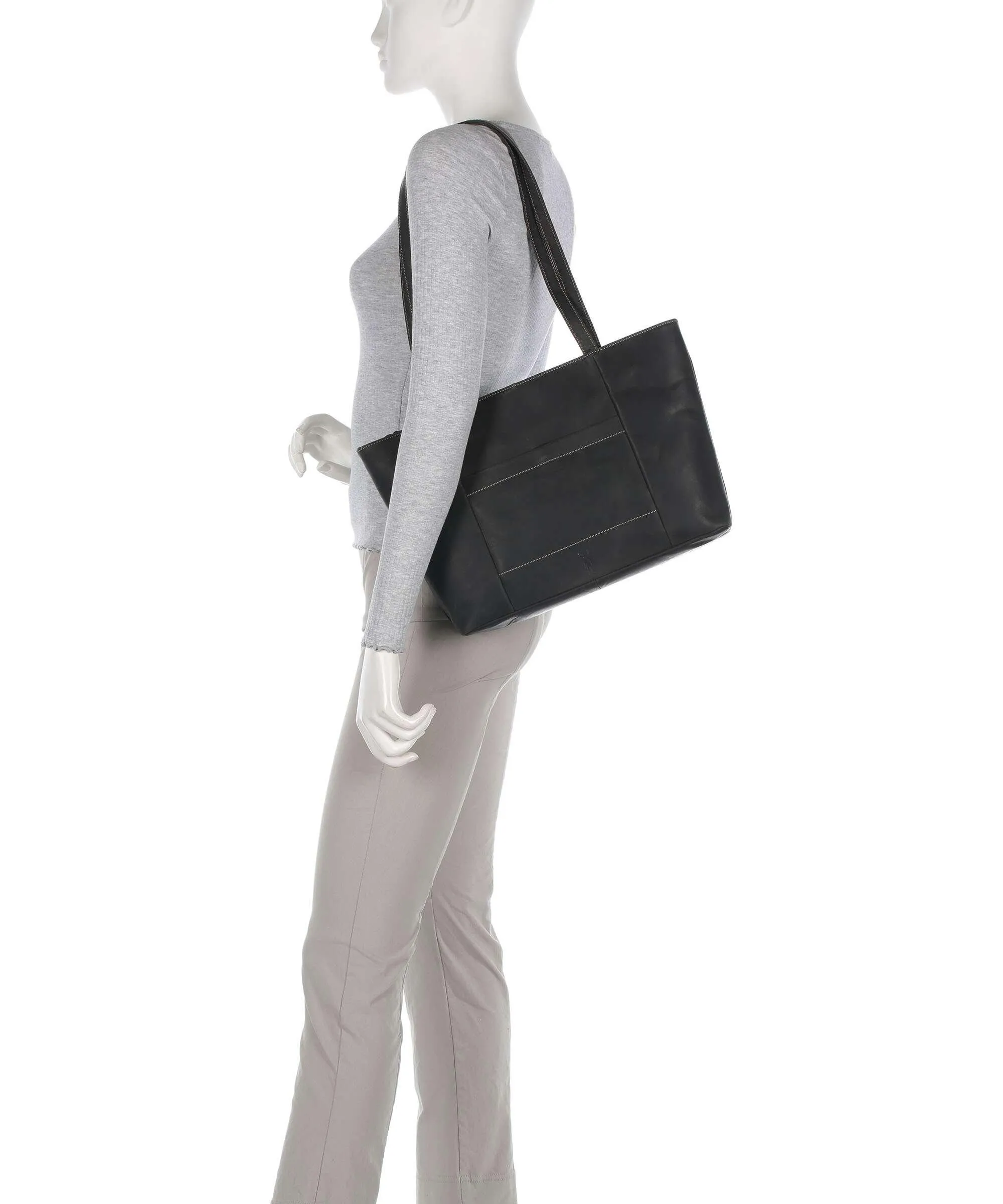  Jack Kinsky Baltimore 18 Borsa shopper pelle a grana fine antracite  