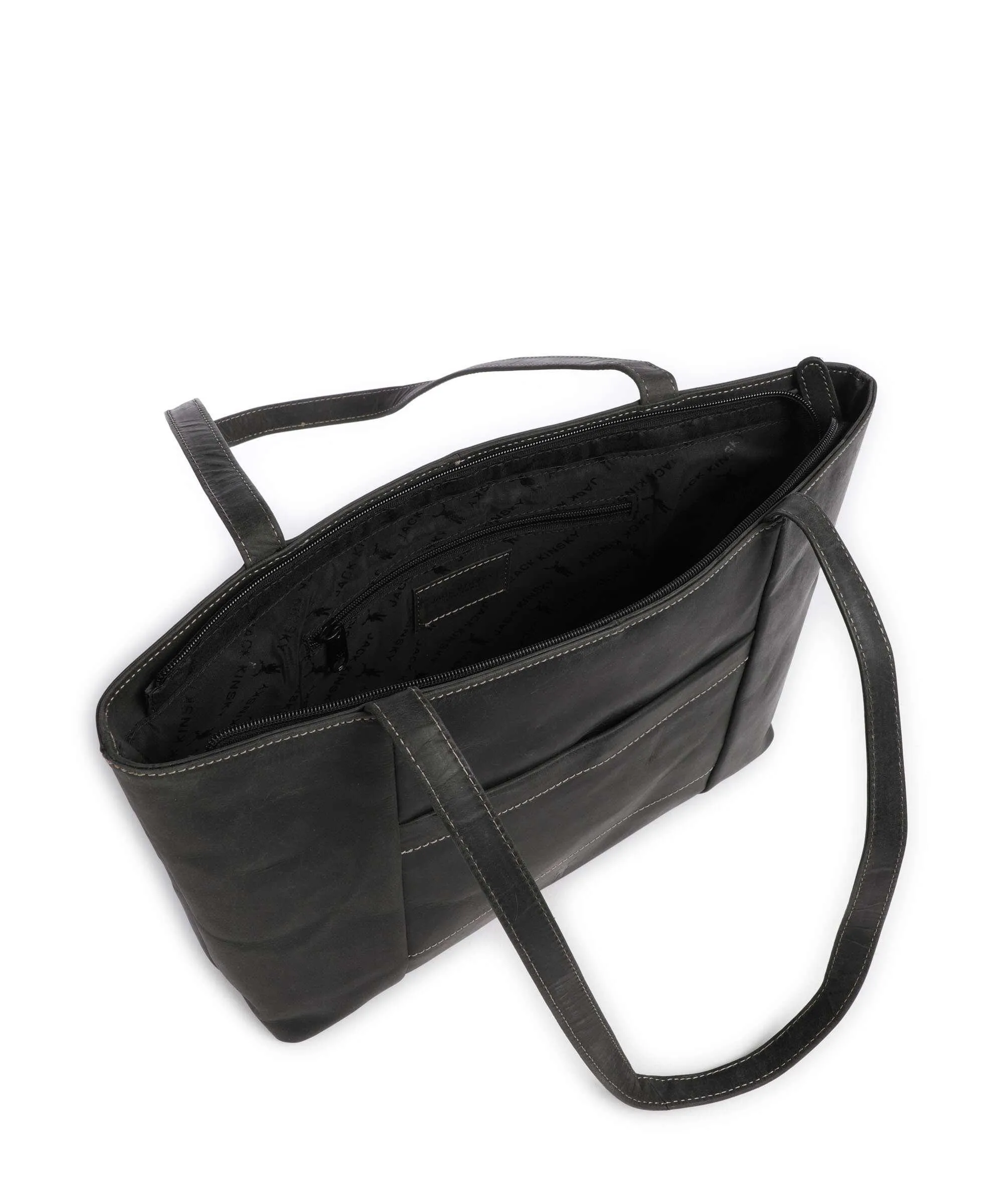  Jack Kinsky Baltimore 18 Borsa shopper pelle a grana fine antracite  