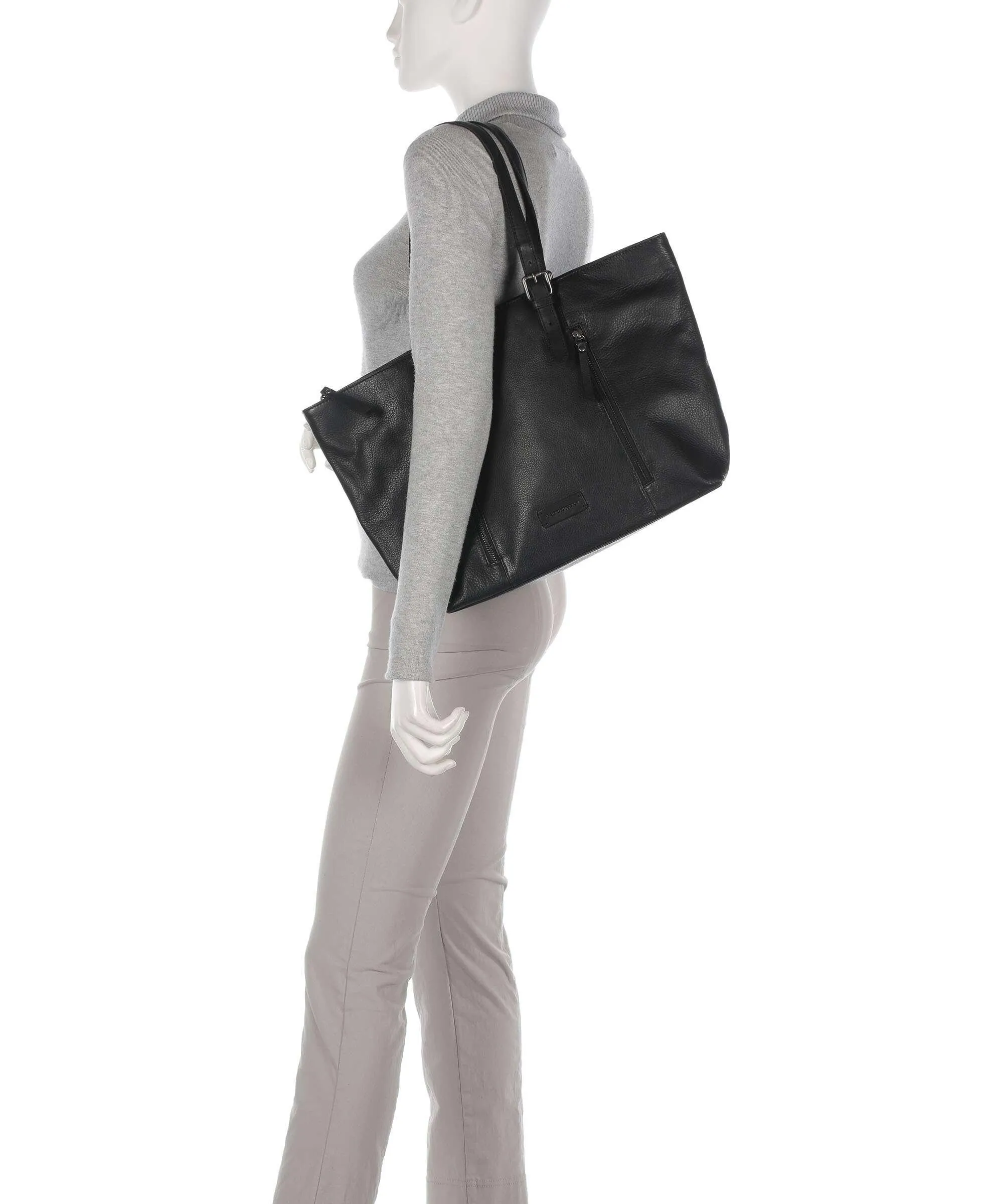  Jack Kinsky Montreal 25N Borsa shopper pelle granulata nero  