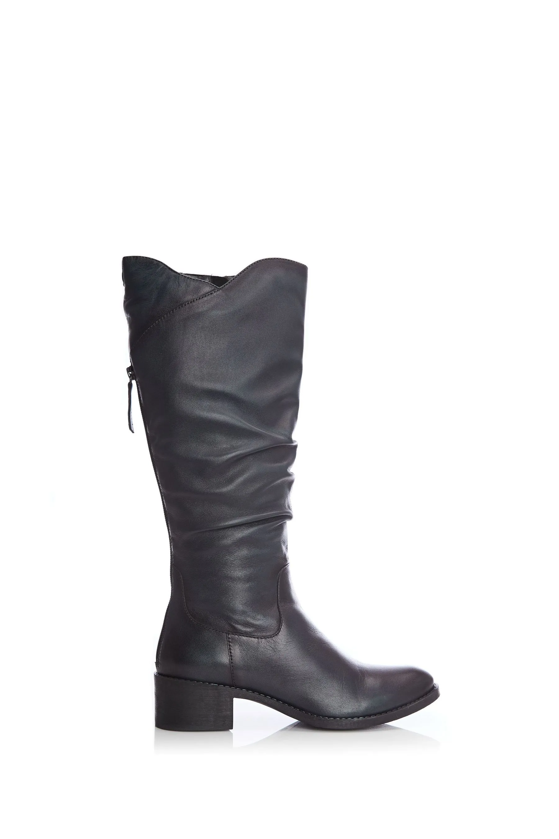 Luche - Blu lunga arricciata - Stivali con zip sul retro