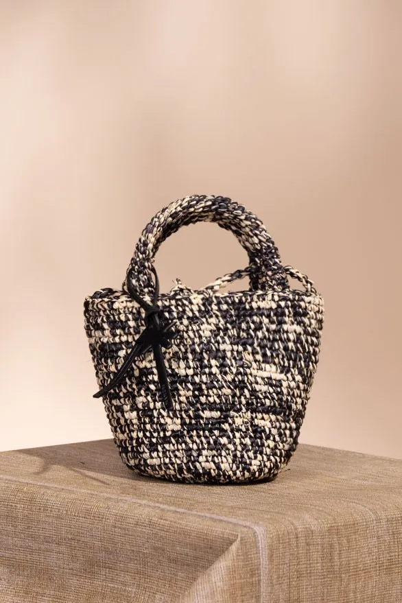 Mini borsa a mano in rafia CAMUFLAGE