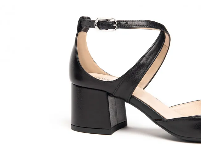 NERO GIARDINI SCARPE CON TACCO DONNA ESTATE E409501D 100  DECOLLETE IN PELLE NERO